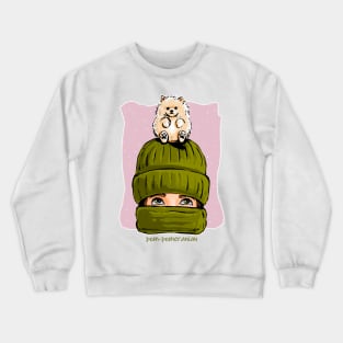 Pom-pomeranian Tiny Dog Crewneck Sweatshirt